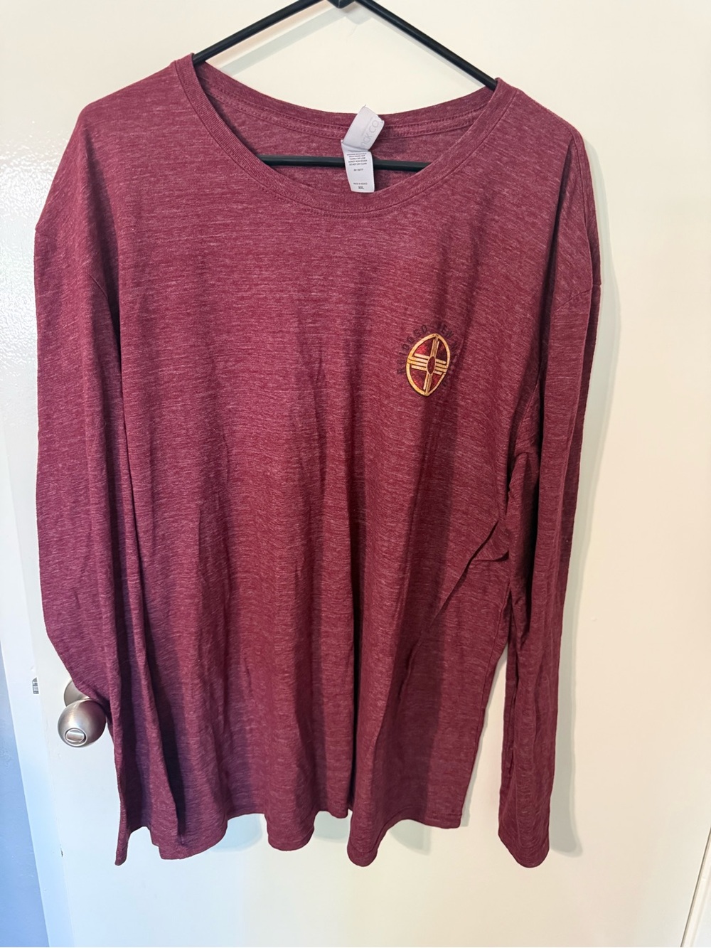 Long Sleeve Tee - Maroon with Chest Emblem